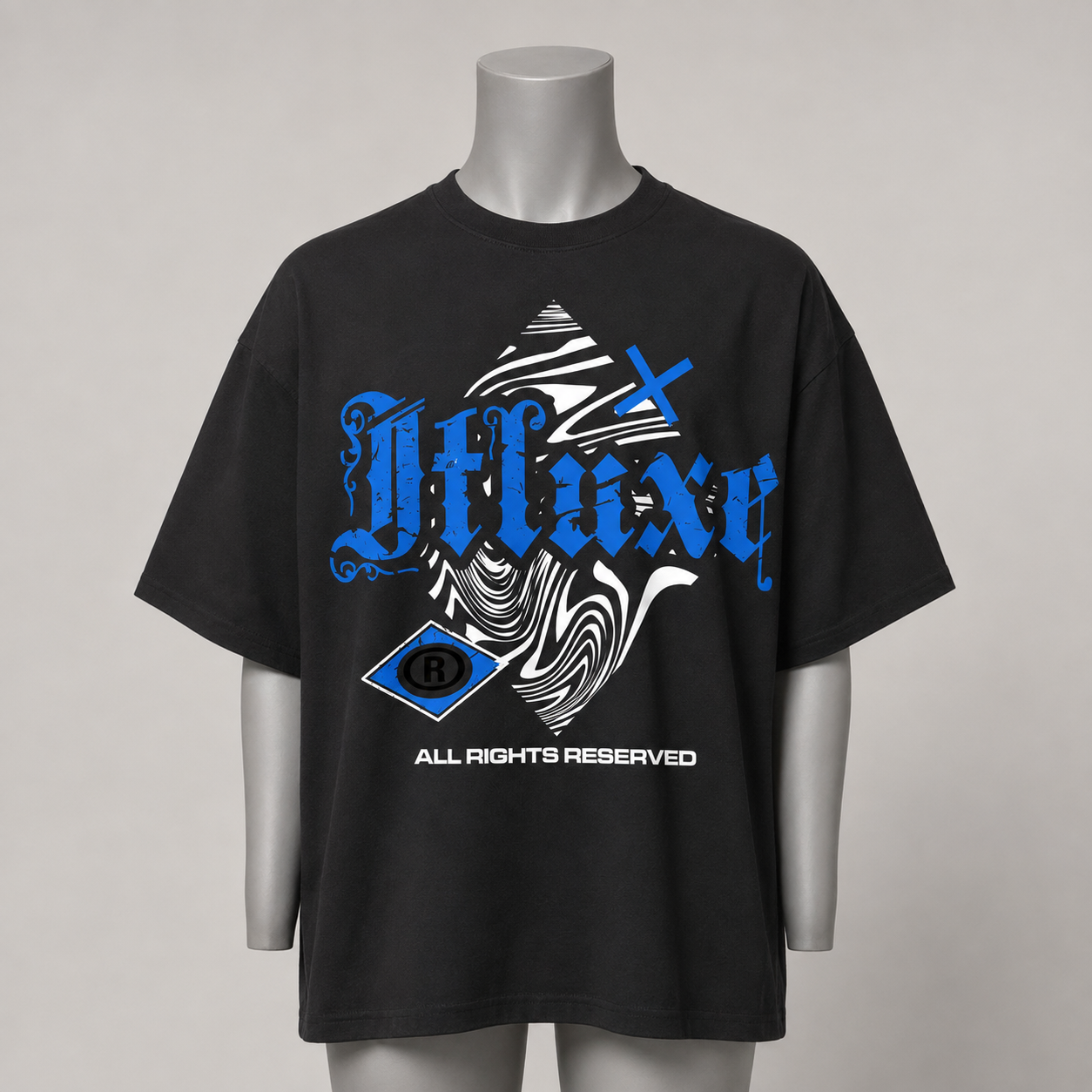 Blue Gothic Tee — Black